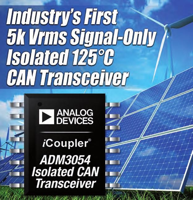 Analog Devices představuje transceiver CAN s galvanickým oddělením 5kVef pro použití do teploty 125 °C